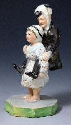 antique Staffordshire pottery, antique Staffordshire figure, pearlware figure, Dr. Syntax, Myrna Schkolne