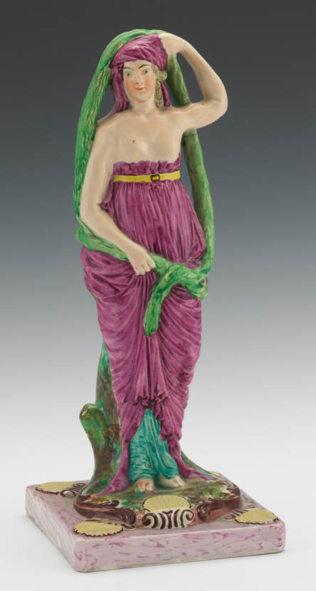 antique Staffordshire figure, lead-glazed figure, Myrna Schkolne