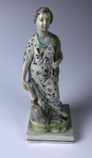 antique Staffordshire, antique Staffordshire figure, pearlware figure, Peace, Myrna Schkolne